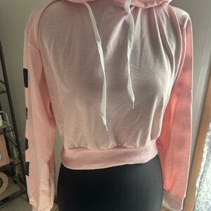 SHEIN Pink Hoodie with Black Details